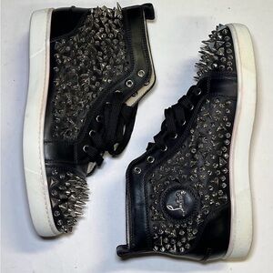 Christian Louboutin Black Spike High Top Sneakers